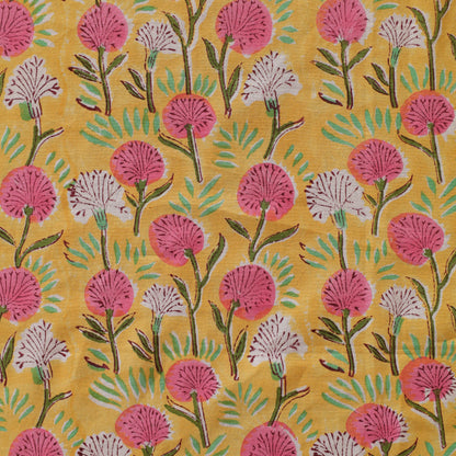 Red Floral Handblock Print Cotton Tablecloth